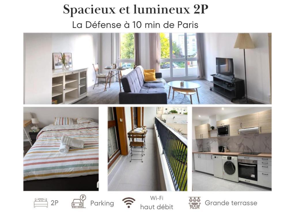 Ferienwohnung Evasion La Defense - Balcon & Wi-Fi, A 10 Min De Paris Courbevoie Exterior foto